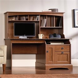 Sauder Graham Hill Computer Desk with Hutch in Autumn Maple Finish