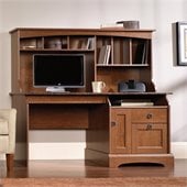 Sauder Graham Hill Computer Desk with Hutch in Autumn Maple Finish