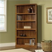 Sauder Storage Five Shelf Bookcase in Abbey Oak Finish