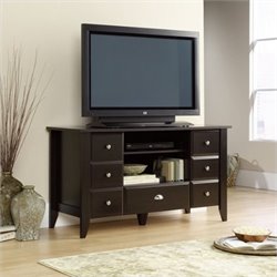 Sauder Shoal Creek Entertainment Credenza in Jamocha Wood Finish