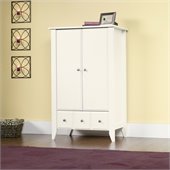 Sauder Shoal Creek Armoire in Soft White Finish