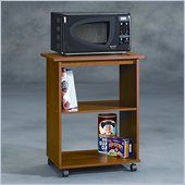 Sauder Beginnings Utility and Microwave Cart in Pecan