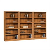 Sauder Storage Five Shelf Wall Bookcase in Abbey Oak Finish