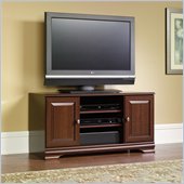 Sauder Carolina Estate Panel TV Stand in Select Cherry Finish