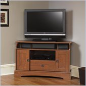 Sauder Graham Hill Corner TV Stand in Autumn Maple