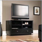 Sauder Meretto Panel TV Stand in Ebony Ash