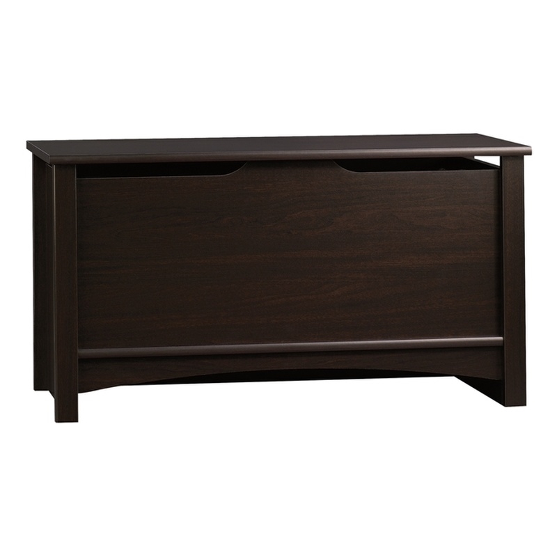 Sauder Shoal Creek Engineered Wood Storage Chest in Jamocha Wood Dark Wood Homesquare