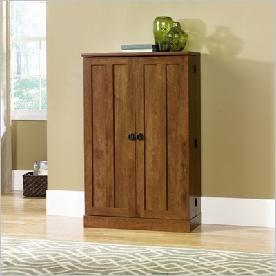 Sauder August Hill Multimedia Storage Cabinet in Oiled Oak
