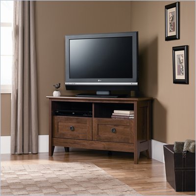 Sauder August Hill Corner TV Stand in Oiled Oak