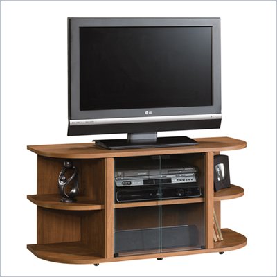 Sauder Camber Hill Panel TV Stand in Sand Pear Finish