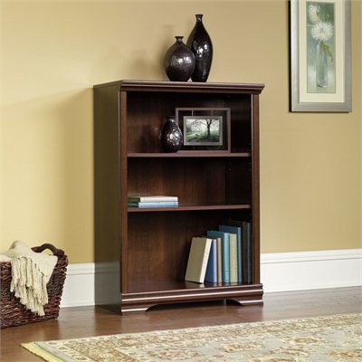 Sauder Carolina Estate 3-Shelf Bookcase in Select Cherry