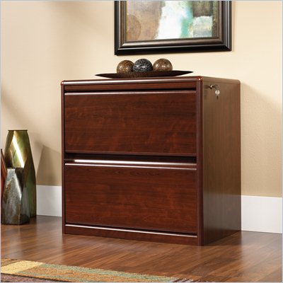 Sauder Cornerstone 2 Drawer Lateral Wood File Cabinet in Classic Cherry