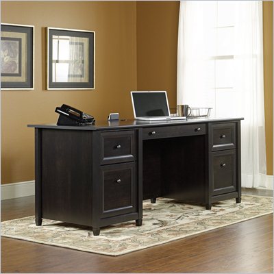 Sauder Edge Water Executive Desk in Estate Black
