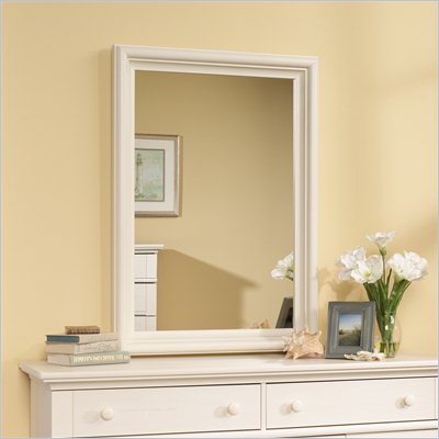 Sauder Harbor View Mirror in Antiqued White