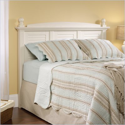 White Full Headboard on Harbor View Full Queen Headboard With Antiqued White Finish 158022