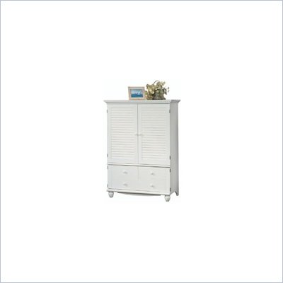 Distressed Antique White TV Armoire with Adjustable Shelves