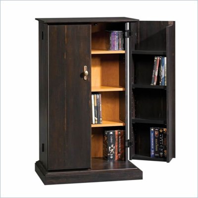 Sauder Media Storage Cabinet in Antiqued Paint