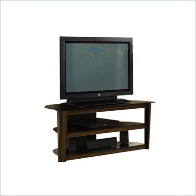 Sauder Entertainment Credenza in Black/Dark Cinnabar