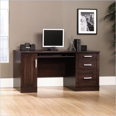 Sauder Office Port Credenza in Dark Alder