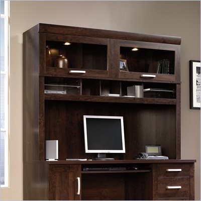 Sauder Office Port Hutch in Dark Alder