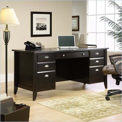 Sauder Shoal Creek Executive Desk in Jamocha Wood