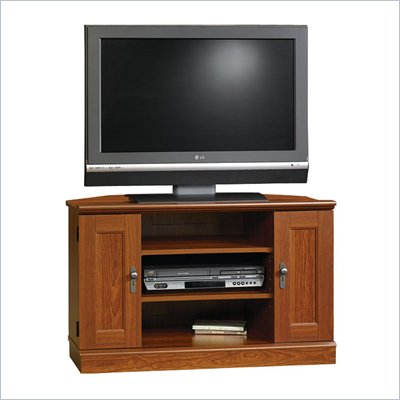 Camden Planked Corner TV Stand in Cherry Finish