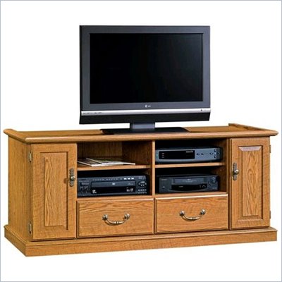 Table on Sauder Carolina Oak Finish Wood Tv Stand   401346