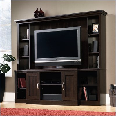 Sauder Large Entertainment Center in Cinnamon Cherry