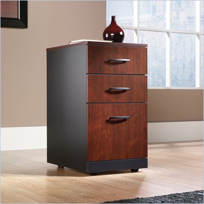 Sauder Via 3 Drawer Pedestal Mobile Cabinet in Classic Cherry