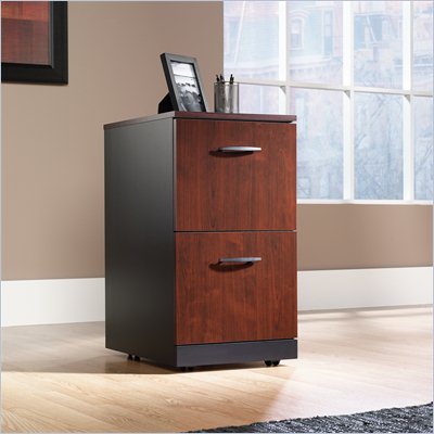 Sauder Via 2 Drawer Pedestal in Classic Cherry