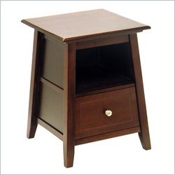 Winsome Angolo Solid Wood Accent Table in Walnut