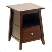 Winsome Angolo Solid Wood Accent Table in Antique Walnut