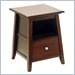 Winsome Angolo Solid Wood Accent Table in Walnut