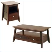 Winsome Angolo Coffee Table and Accent Table Set in Walnut