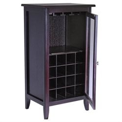Winsome Espresso Wine Cabinet with Glass Door