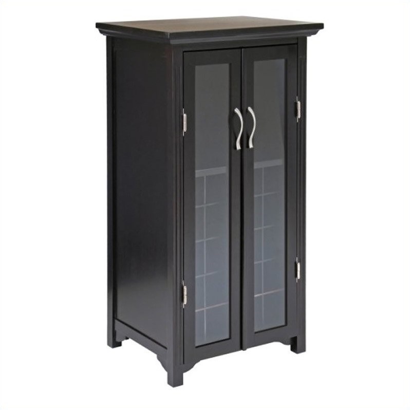 Winsome Wood 92722 Espresso Wine Cabinet with French Doors