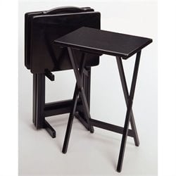 Winsome Black Beechwood 5 Piece TV Table with Stand