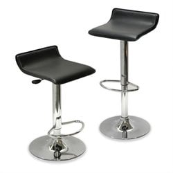 Winsome Spectrum Adjustable Air lift Bar Stools in Black (Set of 2)