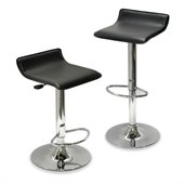 Winsome Spectrum Adjustable Air lift Bar Stools in Black (Set of 2)