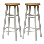 Winsome Basics 30 Bar Stools in Natural/White (Set of 2)