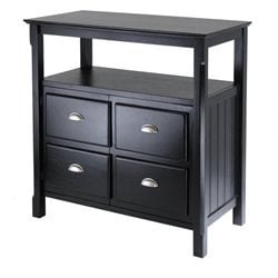 Winsome Timber Solid Wood Buffet Table in Black
