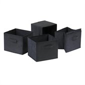 Winsome Capri Foldable Fabric Baskets in Black (Set of 4)