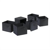 Winsome Capri Foldable Fabric Baskets in Black (Set of 6)