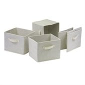 Winsome Capri Foldable Fabric Baskets in Beige (Set of 4)