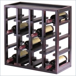 Winsome Kingston Modular and Stackable 16 Bottle Wine Cubby in Espresso