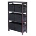 Winsome Capri 3 Shelf Storage Rack with 6 Foldable Black Baskets