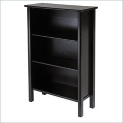 Winsome Liso 3 Shelf 44H Wood Bookcase in Espresso