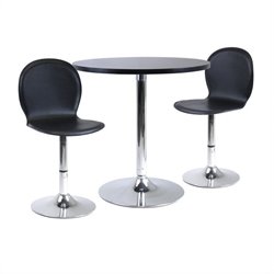 Winsome 3pc Dining Table Set with 2 Swivel Stools
