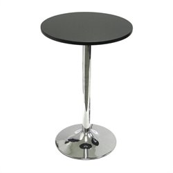 Winsome Spectrum 20 Round Casual Bistro Table in Black and Chrome Finish