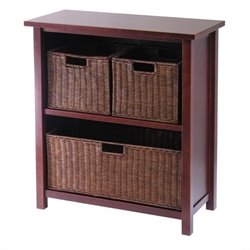 Winsome Milan 3-Tier Medium Storage Shelf with 3 Wired Baskets